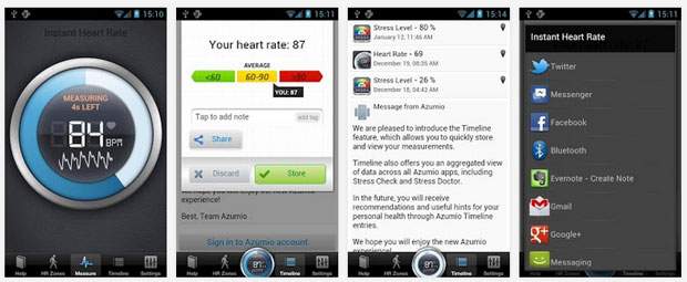 心拍数を調べることができるアプリ『Instant Heart Rate』
