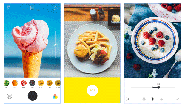 料理・食べ物の写真撮影に特化したカメラアプリ『Foodie』