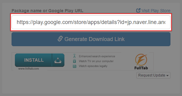 Package name or Google Play URL